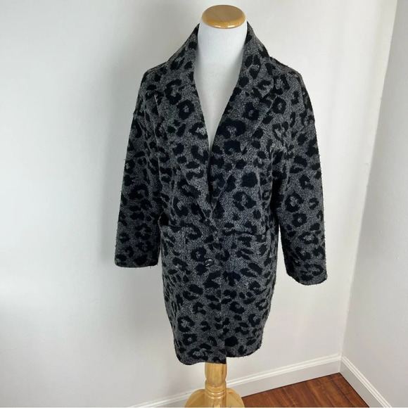 Madewell Texture & Thread Blazer Coat in Jungle Cat animal Print Gray XXS - Picture 2 of 6